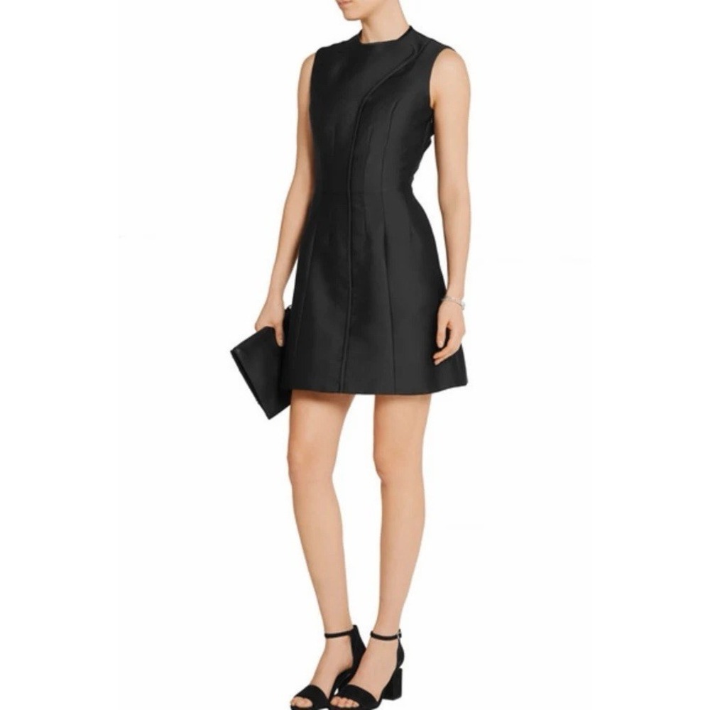Carven Womens Silk Blend Twill Mini Shift Dress Black Size 36
